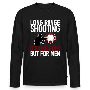 Le tir à longue distance, c’est comme le golf mais pour les hommes 2 - T-shirt manches longues Premium bio Homme - noir - Devant - Nico (187cm)