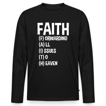 La foi transmet toutes les questions au ciel - T-shirt manches longues Premium bio Homme - noir - Devant - Nico (187cm)