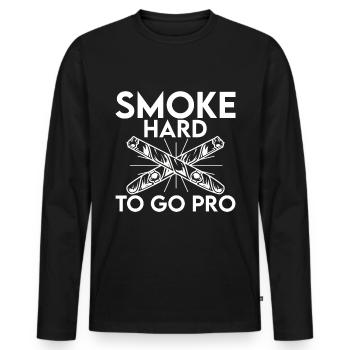 Smoke Hard To Go Pro 4 - Männer Premium Bio Langarmshirt - Schwarz - Vorne - Nico (187cm)