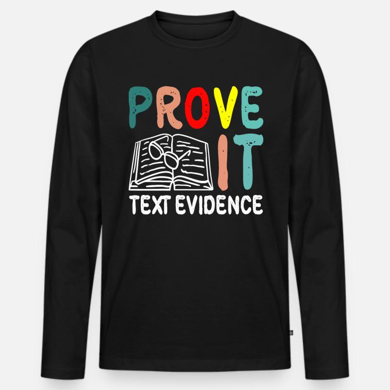 Prove It, Text Evidence 35 - Männer Premium Bio Langarmshirt - Schwarz