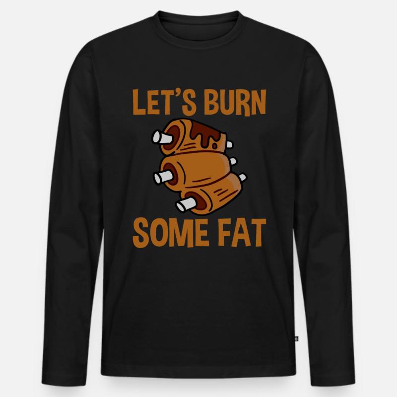 Let's Burn Some Fat 2 - Männer Premium Bio Langarmshirt - Schwarz