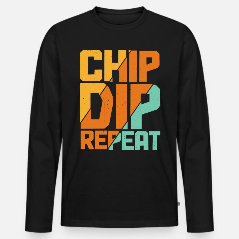 Chip Dip Repeat 11 - Männer Premium Bio Langarmshirt - Schwarz