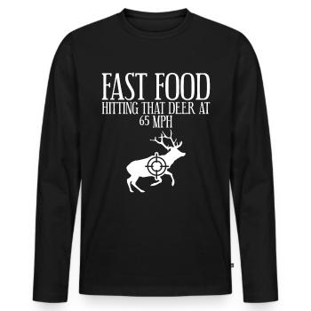 Restauration rapide frappant ce cerf à 65 mph 4 - T-shirt manches longues Premium bio Homme - noir - Devant - Nico (187cm)