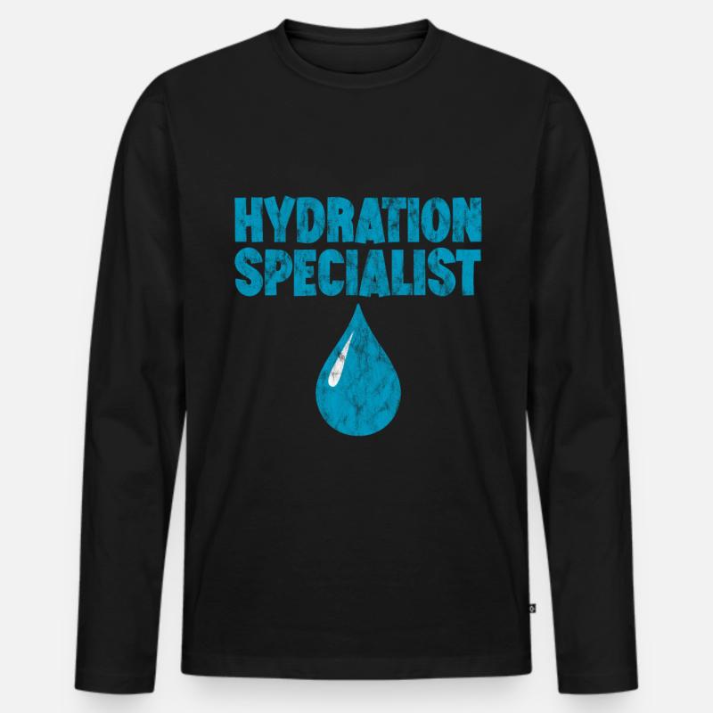 Hydration Specialist 3 - Männer Premium Bio Langarmshirt - Schwarz