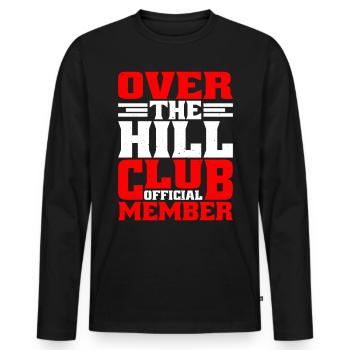 Over The Hill Club Official Member 5 - Men's Premium Organic Long Sleeve Shirt - black - Front - Nico (187cm)