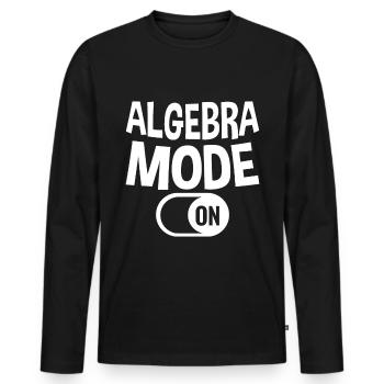 Algebra Mode On 2 - Men's Premium Organic Long Sleeve Shirt - black - Front - Nico (187cm)