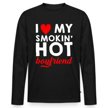 I Love My Smokin' Hot Boyfriend 2 - Männer Premium Bio Langarmshirt - Schwarz - Vorne - Nico (187cm)