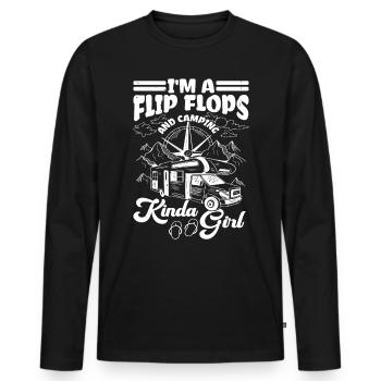 Je suis une Flip Flops Et Camping Kinda Girl 2 - T-shirt manches longues Premium bio Homme - noir - Devant - Nico (187cm)