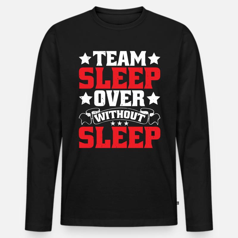 Team Sleepover Without Sleep - Männer Premium Bio Langarmshirt - Schwarz