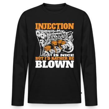 L’injection est agréable mais je préfère être soufflé 7 - T-shirt manches longues Premium bio Homme - noir - Devant - Nico (187cm)