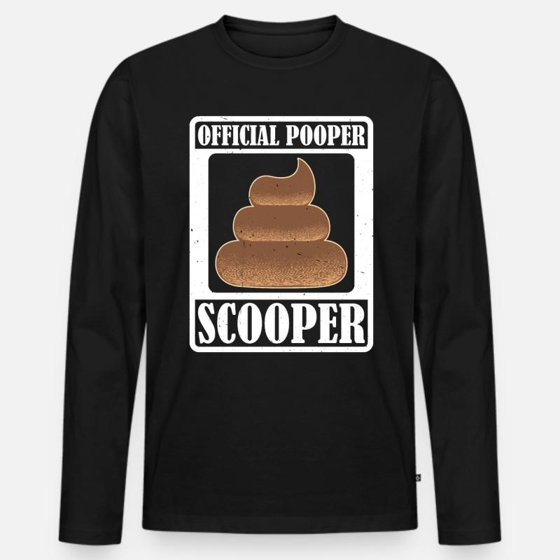 Official Pooper Scooper 32 - Männer Premium Bio Langarmshirt - Schwarz