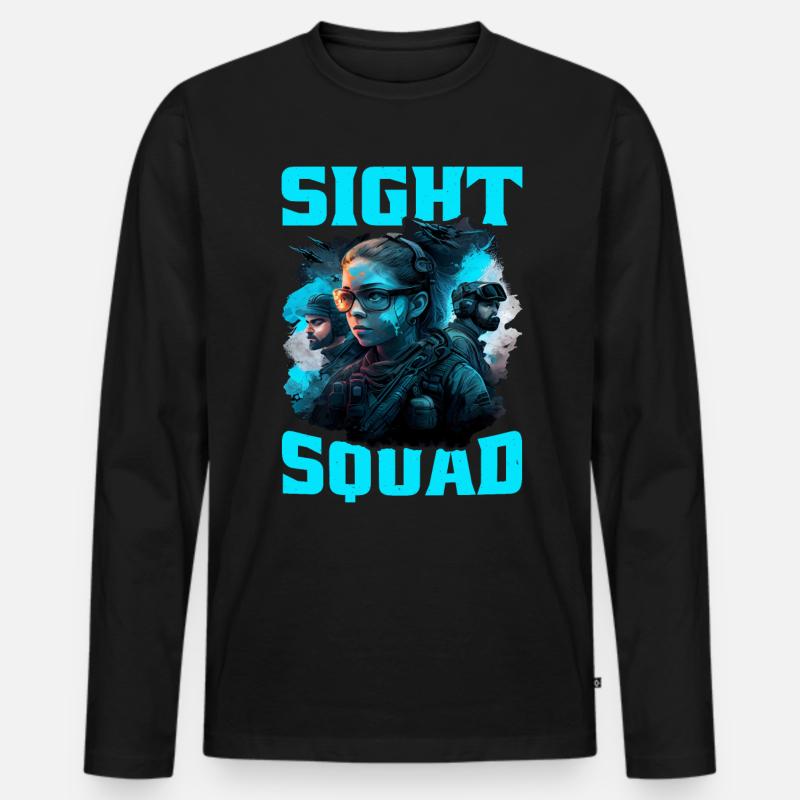 Sight Squad 5 - Männer Premium Bio Langarmshirt - Schwarz