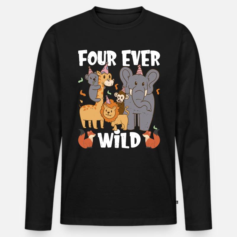 Four Ever Wild 53 - Männer Premium Bio Langarmshirt - Schwarz