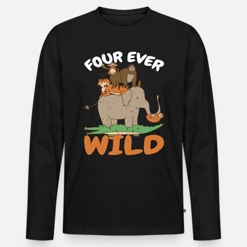 Four Ever Wild 52 - Männer Premium Bio Langarmshirt - Schwarz