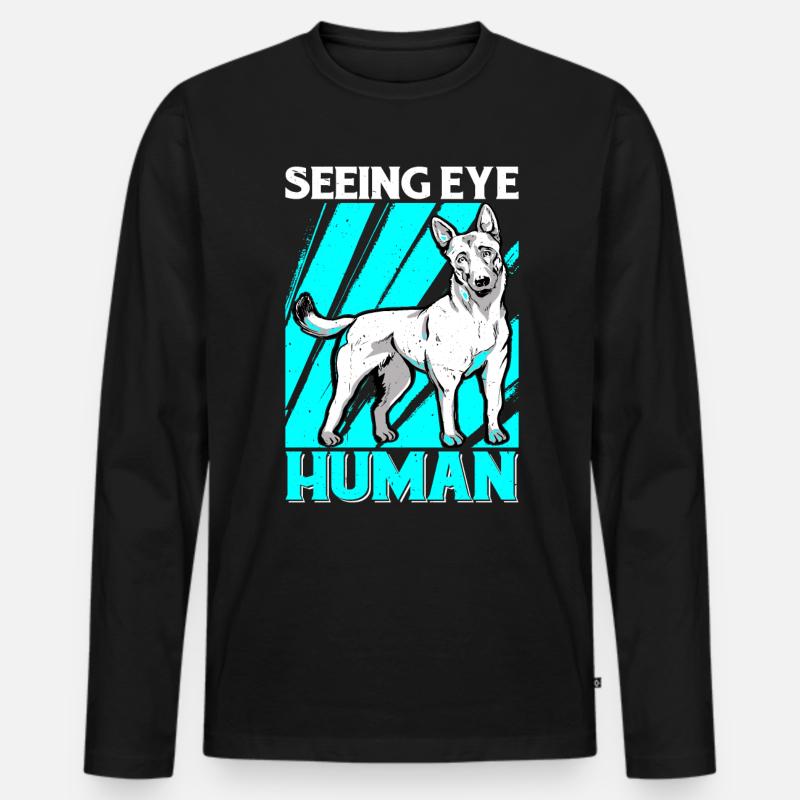 Seeing Eye Human 28 - Männer Premium Bio Langarmshirt - Schwarz