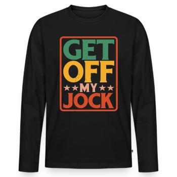 Descends de mon Jock 4 - T-shirt manches longues Premium bio Homme - noir - Devant - Nico (187cm)
