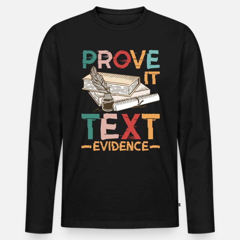 Prove It, Text Evidence 38 - Männer Premium Bio Langarmshirt - Schwarz