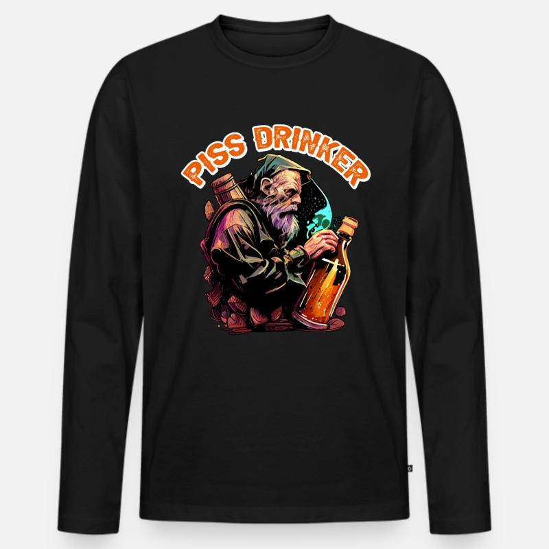 Piss Drinker 35 - Männer Premium Bio Langarmshirt - Schwarz