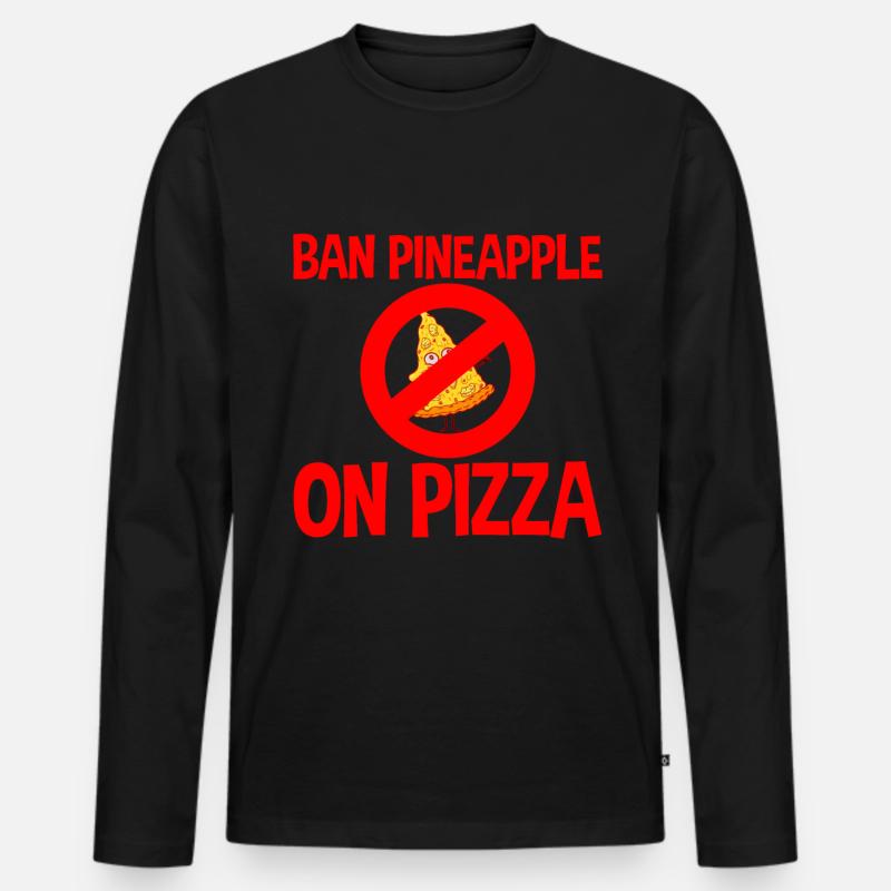 Ban Pineapple On Pizza 2 - Männer Premium Bio Langarmshirt - Schwarz