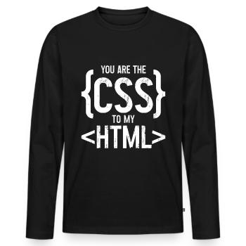 You Are The CSS To My HTML 3 - Männer Premium Bio Langarmshirt - Schwarz - Vorne - Nico (187cm)