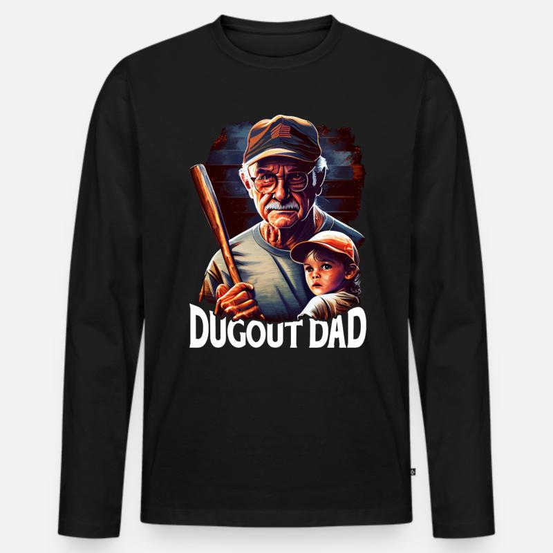 Dugout Dad 8 - Männer Premium Bio Langarmshirt - Schwarz