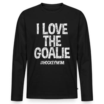 I Love The Goalie #hockeymom 3 - Männer Premium Bio Langarmshirt - Schwarz - Vorne - Nico (187cm)