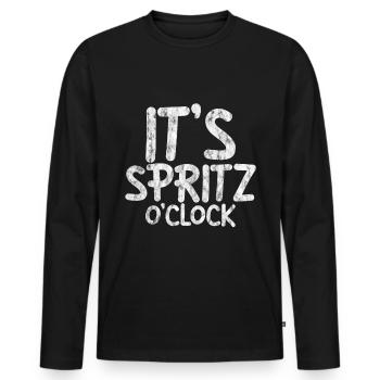 It's Spritz O'clock 3 - Men's Premium Organic Long Sleeve Shirt - black - Front - Nico (187cm)