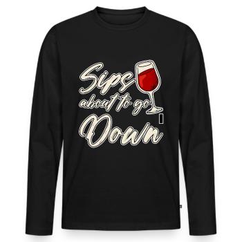 Sips sur le point de descendre 2 - T-shirt manches longues Premium bio Homme - noir - Devant - Nico (187cm)