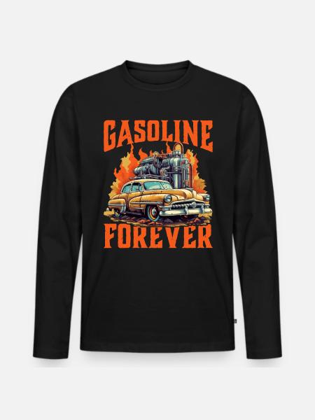 Gasoline Forever 9 - Men's Premium Organic Long Sleeve Shirt - black