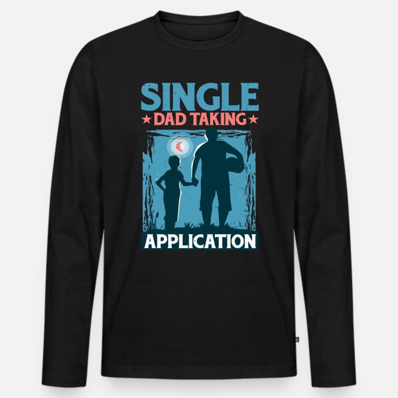 Single Dad Taking Application 5 - Männer Premium Bio Langarmshirt - Schwarz