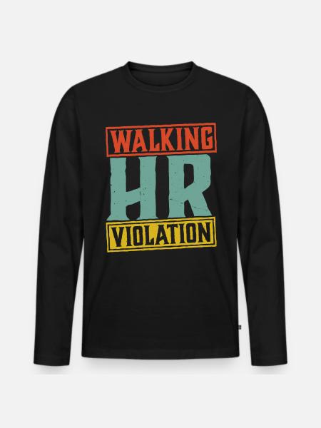 Walking Hr Violation 5 - Men's Premium Organic Long Sleeve Shirt - black