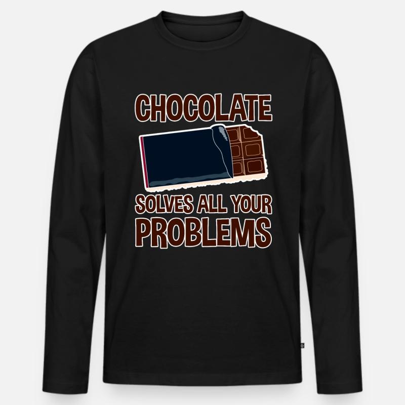 Chocolate Solves All Your Problems - Men's Premium Organic Long Sleeve Shirt - black
