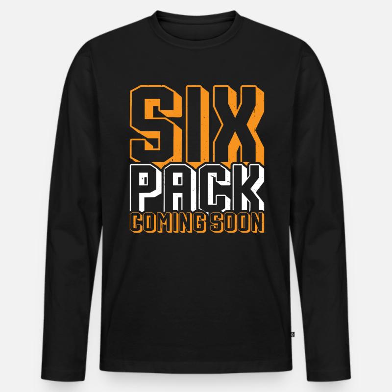 Six Pack Coming Soon 64 - Männer Premium Bio Langarmshirt - Schwarz