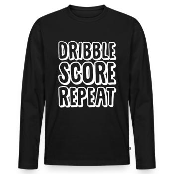 Dribble Score Répéter - T-shirt manches longues Premium bio Homme - noir - Devant - Nico (187cm)