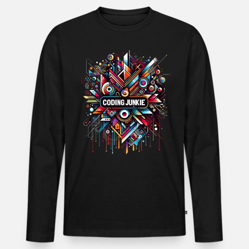 Coding Junkie 10 - Männer Premium Bio Langarmshirt - Schwarz