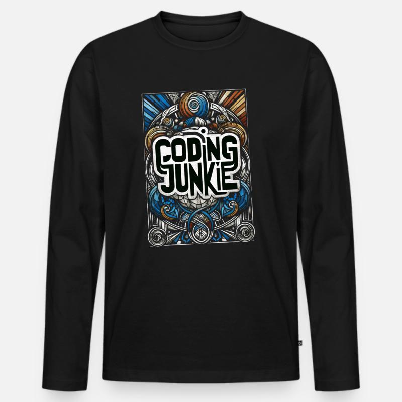 Coding Junkie 14 - Männer Premium Bio Langarmshirt - Schwarz