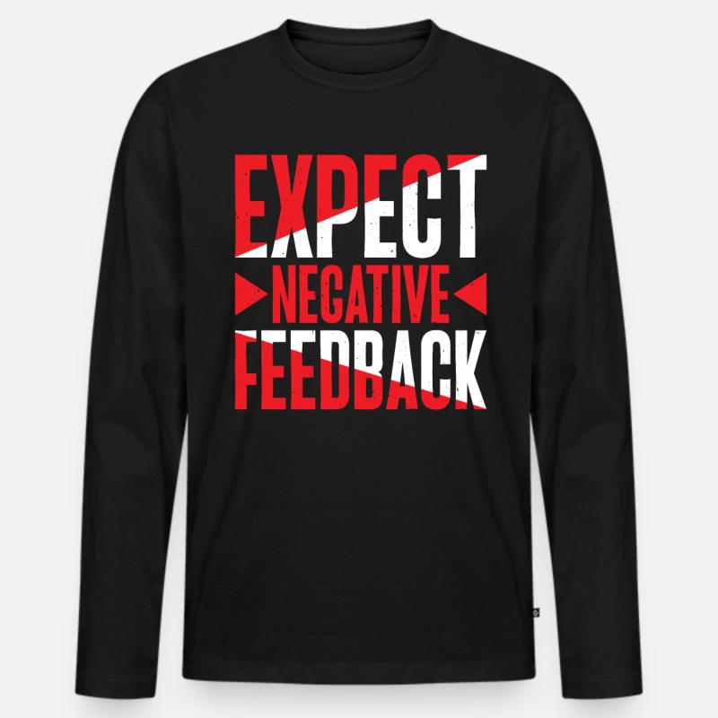 Expect Negative Feedback 2 - Männer Premium Bio Langarmshirt - Schwarz