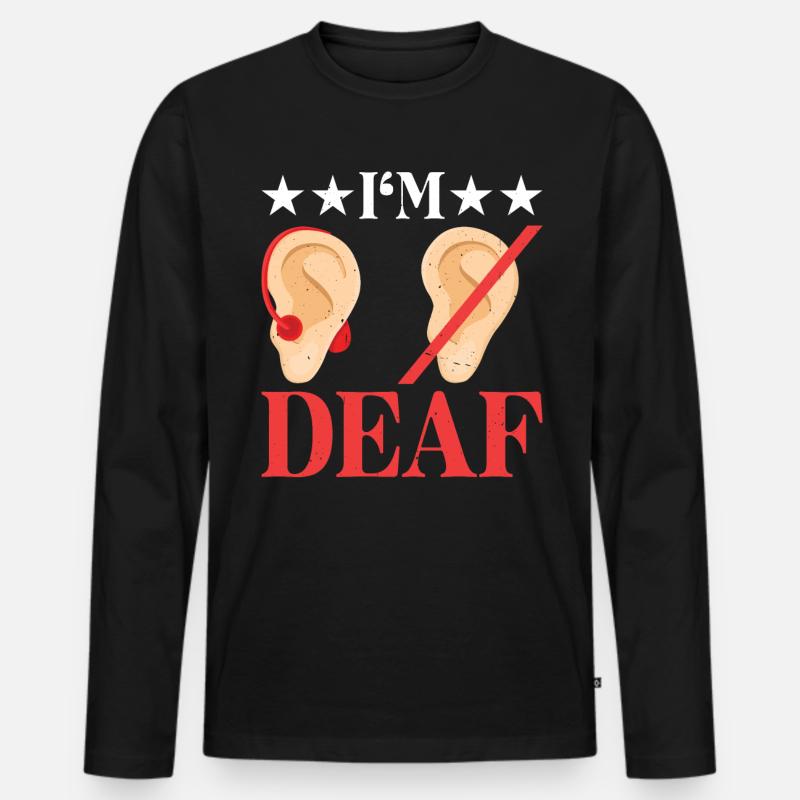 I'm Deaf 36 - Männer Premium Bio Langarmshirt - Schwarz
