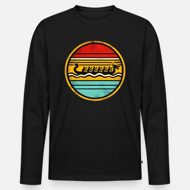 Dragon Boat 5 - Männer Premium Bio Langarmshirt - Schwarz