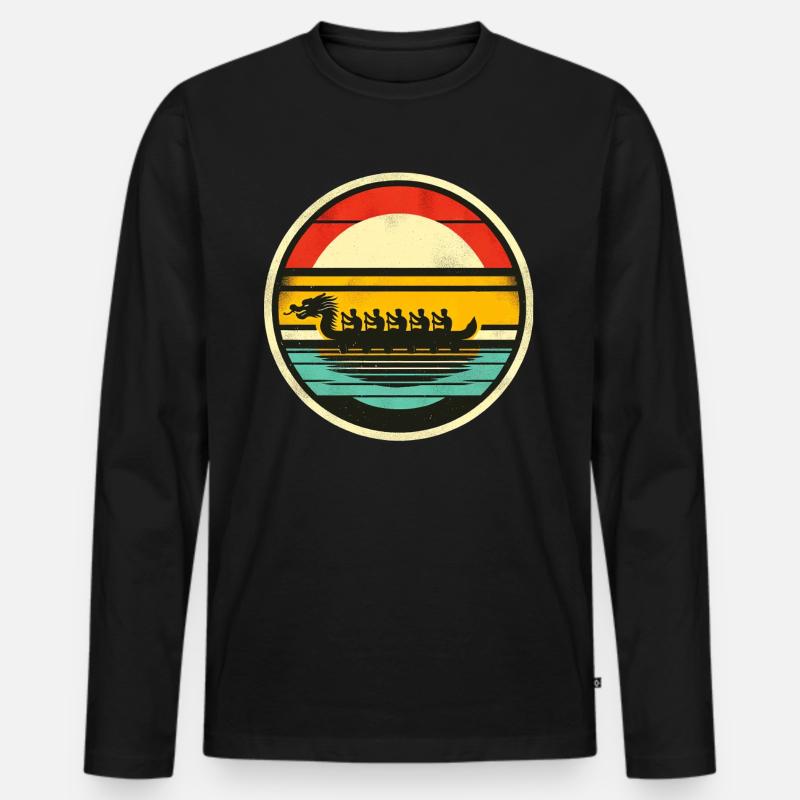 Dragon Boat 3 - Männer Premium Bio Langarmshirt - Schwarz