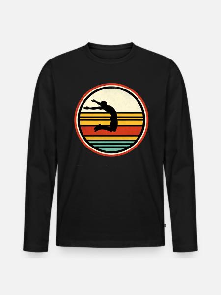 Long Jump 3 - Männer Premium Bio Langarmshirt - Schwarz