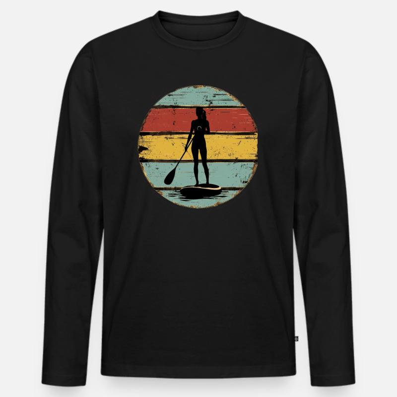 Standup Paddle 3 - Männer Premium Bio Langarmshirt - Schwarz