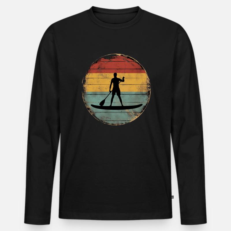 Standup Paddle - Männer Premium Bio Langarmshirt - Schwarz
