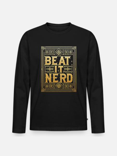 Battez-le Nerd 13 - T-shirt manches longues Premium bio Homme - noir