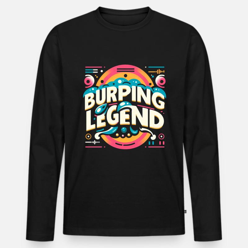 Burping Legend 14 - Männer Premium Bio Langarmshirt - Schwarz