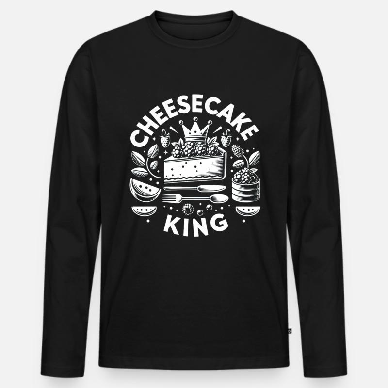 Cheesecake King 5 - Männer Premium Bio Langarmshirt - Schwarz