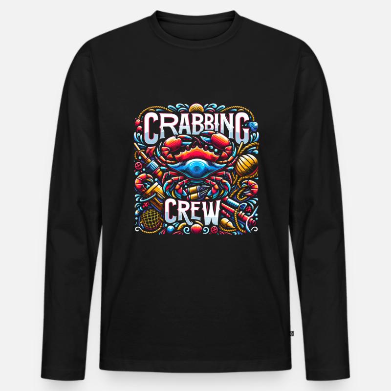 Crabbing Crew 16 - Männer Premium Bio Langarmshirt - Schwarz
