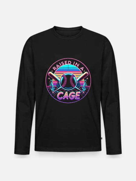 Raised In A Cage 18 - Men's Premium Organic Long Sleeve Shirt - black
