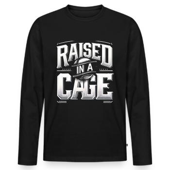 Élevé dans une cage 20 - T-shirt manches longues Premium bio Homme - noir - Devant - Nico (187cm)