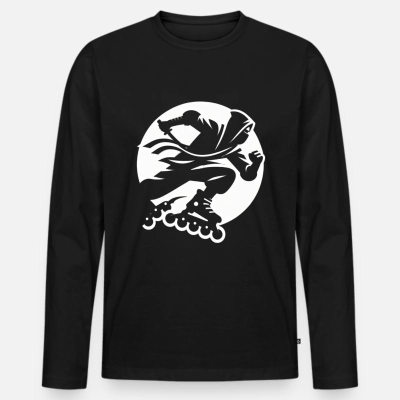 Rollerblade Ninja 11 - Männer Premium Bio Langarmshirt - Schwarz